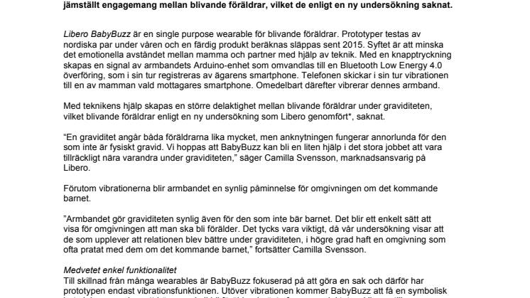 Libero släpper wearables till blivande föräldrar - Nu introduceras Libero BabyBuzz