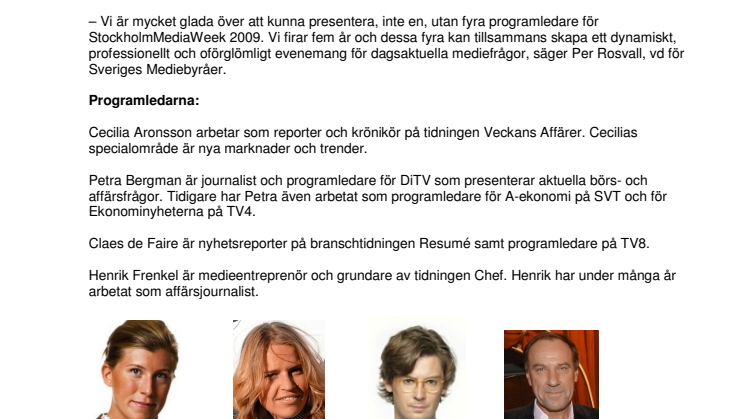StockholmMediaWeek 2009: Journalistkvartett bildar dreamteam 
