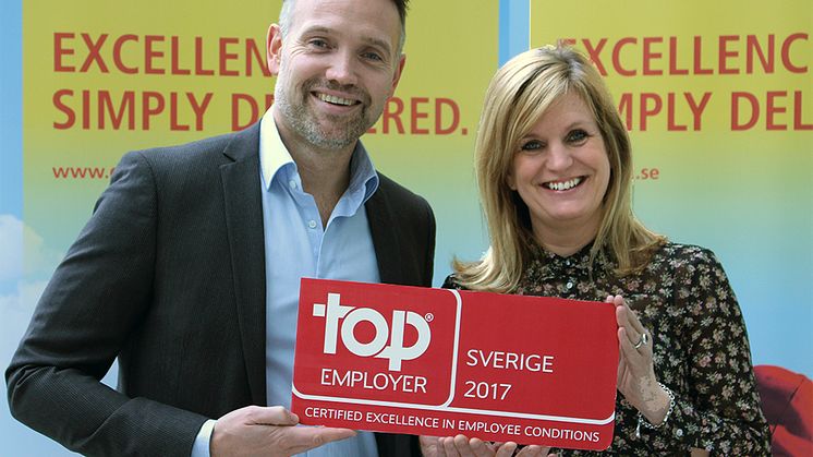 Ted Söderholm, vd, och Lisa Göthberg, HR-chef, på DHL Express
