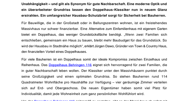 Das Doppelhaus Behringen 116: Ein Massivhaus-Klassiker in neuer Optik