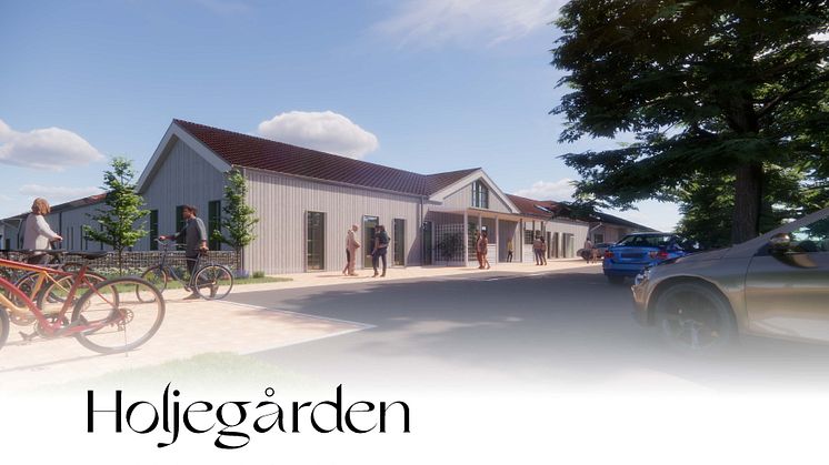 En illustration över hur entrén på Holjegården kan komma att se ut