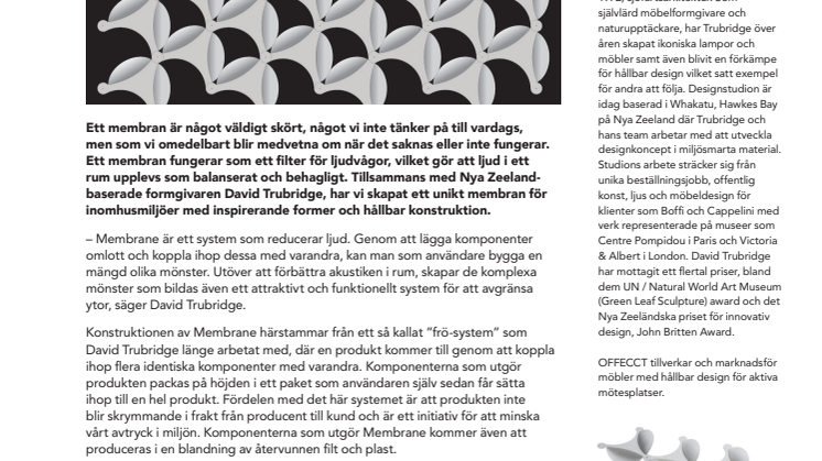 Membrane, ett akustikobjekt och en rumsavdelare av David Trubridge