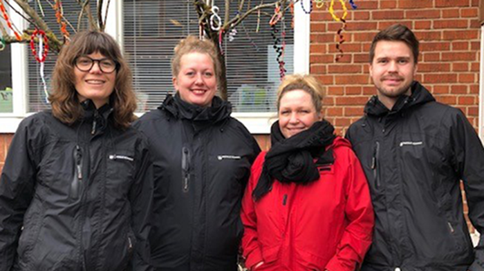 Det vinnande arbetslaget på avdelning Kotten består av förskollärare Ulrika Jelvestam, barnskötare Lisa Andersson, förskollärare Heidi Sjövold och barnskötare Tor Fischer.