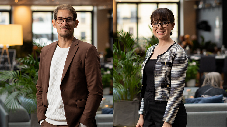 Centerpartiets toppkandidater till riksdag och region i valkrets sydväst 1. Från vänster: Niels Paarup-Petersen, Charlotte Bossen.