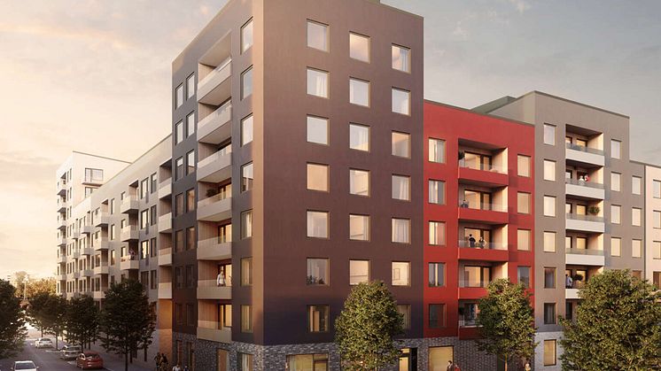 Vision för Tornervägen i Järfälla kommun. Bilden tillhör Riksbyggen.