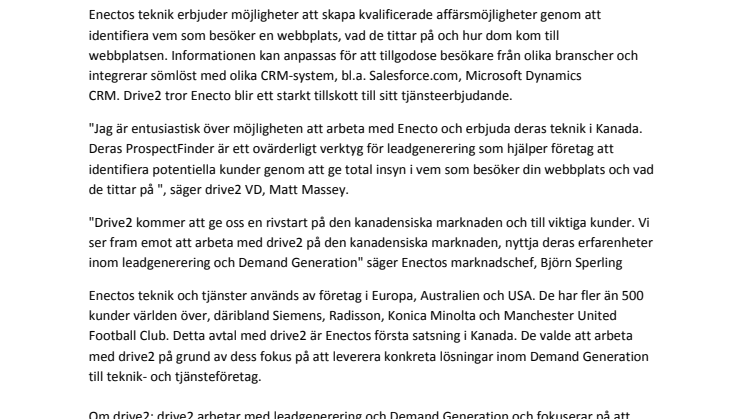 Enectos teknik nu till Kanada 
