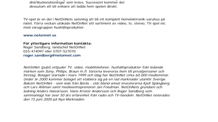 NetOnNet börjar med Sony Playstation