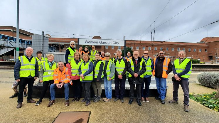Around 20 green-fingered volunteers from the All Aboarders Welwyn Garden City Station Adoption Group spent hours weeding, digging and planting to bring the sensory garden to life