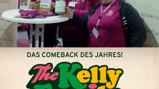 Irene und Helmut Krapf mit Christine Jentzsch am Bärenherz-Stand beim Kelly-Konzert in Riesa