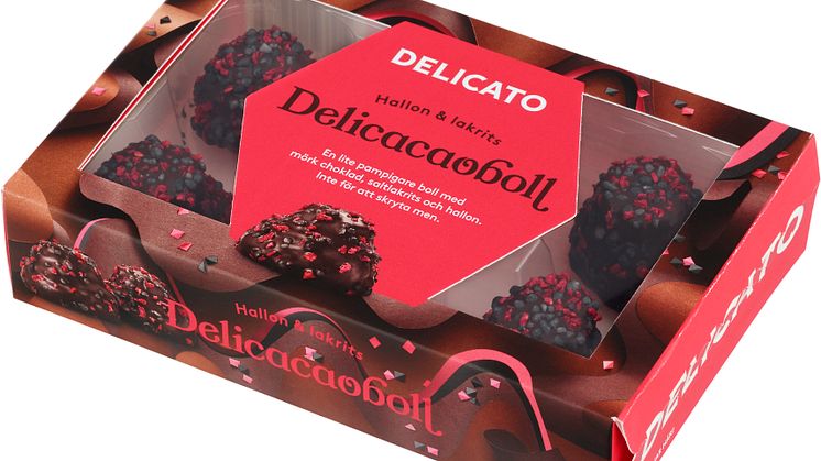 Delicacaoboll Hallon Lakrits Förpackning