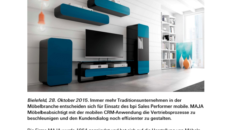 bpi Sales Performer mobile: MAJA Möbel nutzt Flexibilität und Mobilität für die Kundenkommunikation