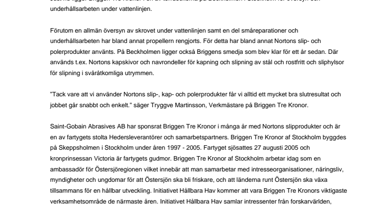Briggen Tre Kronor i torrdocka