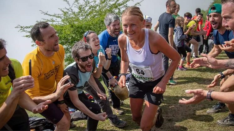 Ultra-löparen Ida Nilsson under det klassiska bergsloppet Zegama-Aizkorri 2018 som hon även vann.