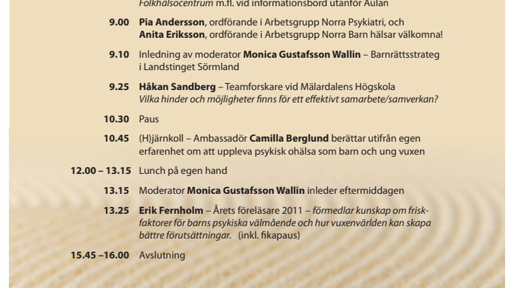 Program Psykiatrins dag 2013