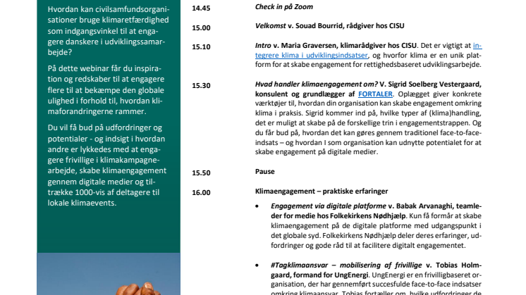 Invitation til webinar om klimaretfærdighed og folkeligt engagement