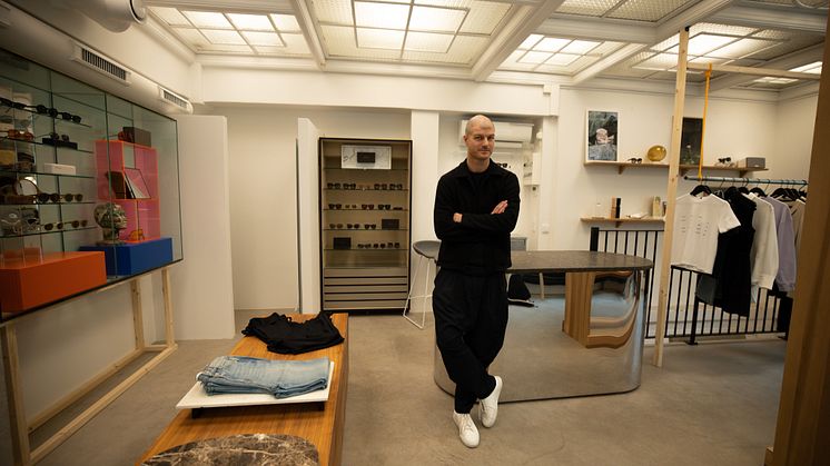 Fredrik Edbom, grundare och vd till Miksajo som tidigt i mars bytte lokal från Vallgatan 14, Göteborg till Kvarteret Victoria. 