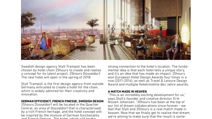 Stylt Trampoli wins contract to design new 25hours hotel