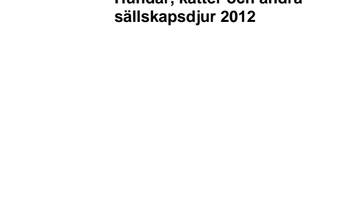 Hundar, katter och andra sällskapsdjur 2012