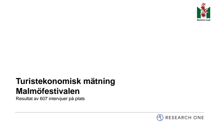 Turistekonomisk rapport Malmöfestivalen 2022