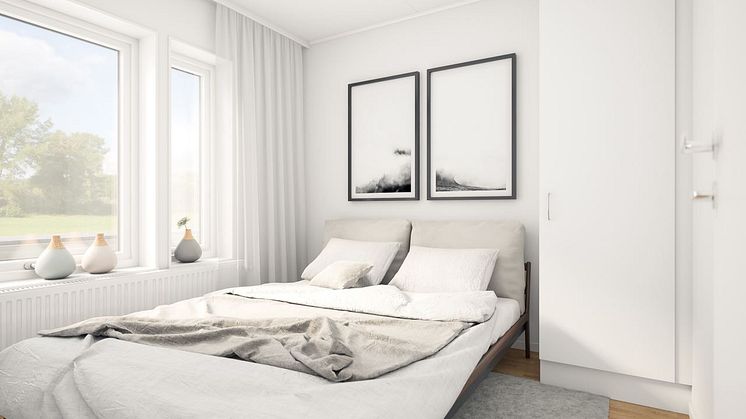 Brf Sundby Äng - 3D-bild av sovrum