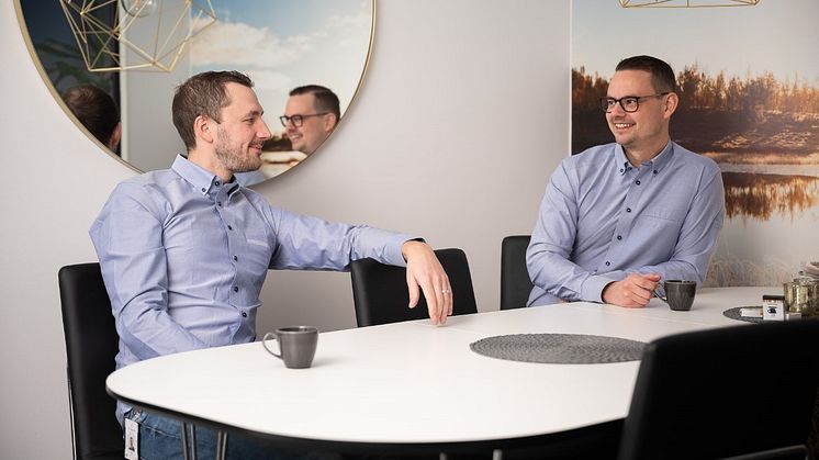 VD Krister Lind (vänster) och projektledare Michael Tjälldén (höger)