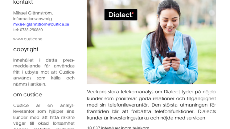 Stor telekomanalys om Dialect