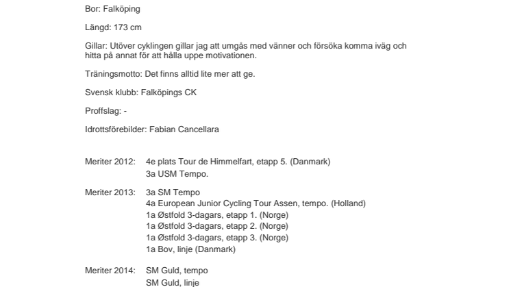 Persondata Linda Halleröd, Falköpings CK