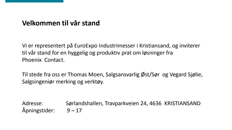 Vi er på EuroExpo Industrimesser Kristiansand 11.-12. mars 