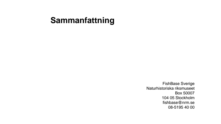 Fiskarna och klimatet - sammanfattning av symposium