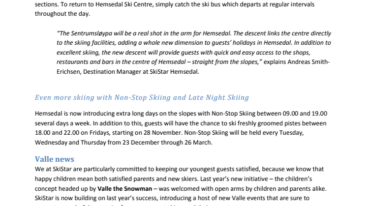 Hemsedal News 2014/2015