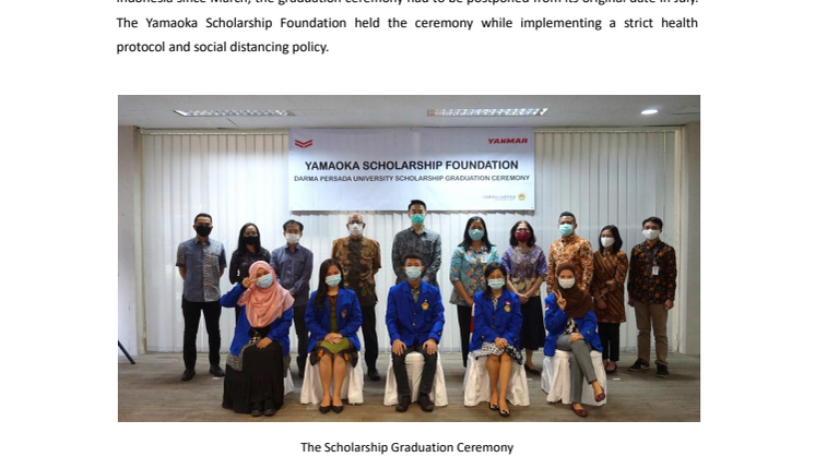 Yamaoka Scholarship Foundation Holds First Scholarship Graduation Ceremony for University Students in Indonesia