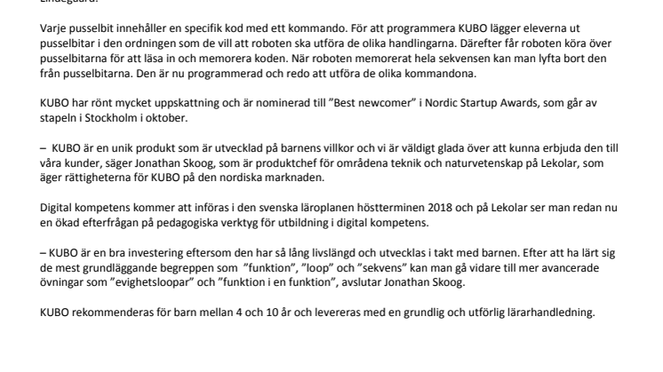 Ny produkt lär barn programmering med hjälp av pusselbitar