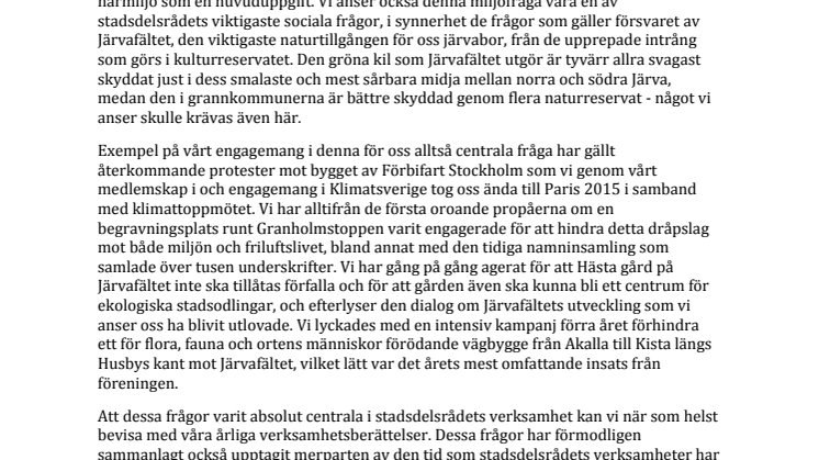 Norra Järva stadsdelsråd överklagar Länsstyrelsens avvisningsbeslut.