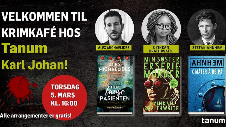Velkommen til krimkafé hos Tanum Karl Johan!