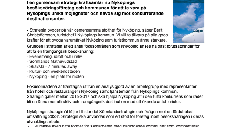 Nu kraftsamlar Nyköping inom turism och besöksnäring