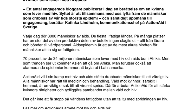 Bloggberättelser om hiv och aids berör