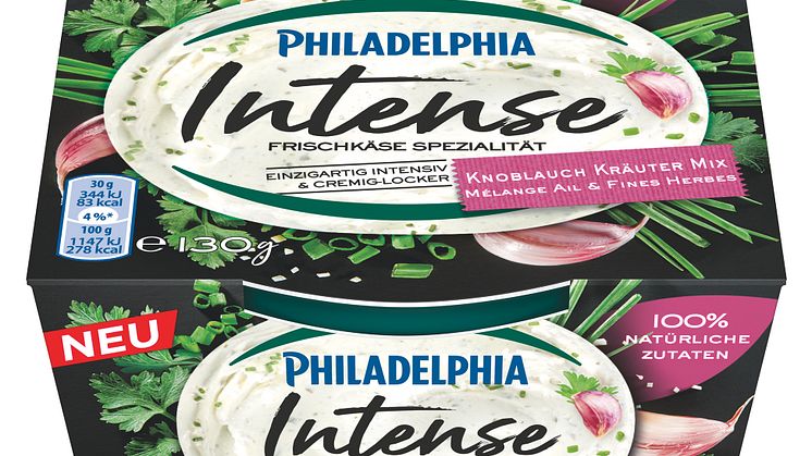 Mondelez Philadelphia INTENSE Knoblauch Kräuter Mix 130g frontal