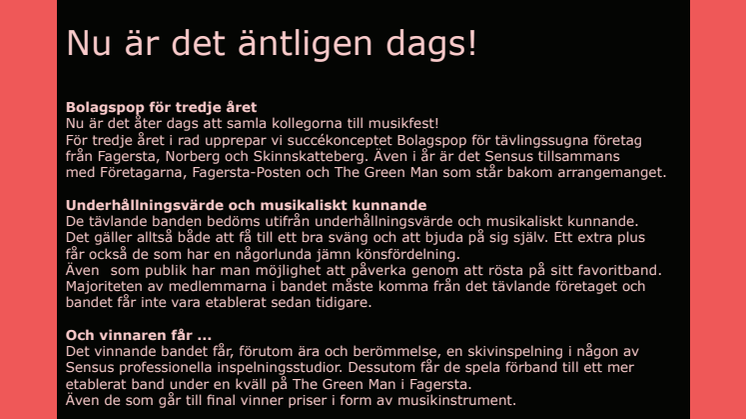 Bolagspopen är tillbaka!