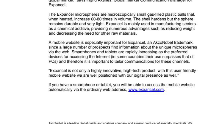 Expancel microspheres go mobile
