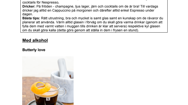 Sveriges bästa bartender Andreas Bergman tipsar om vinterns varma kaffedrinkar