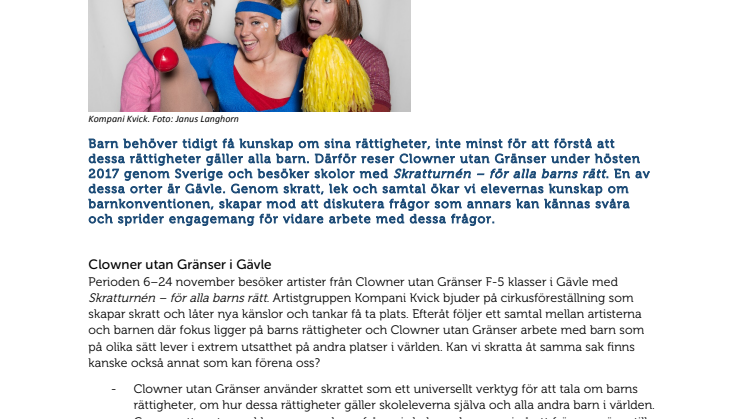Clowner utan Gränser på skolor i Gävle
