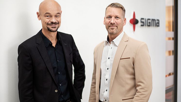 Anders Dannqvist, VD Sigma Civil, och Andreas Leander, avdelningschef Miljö och Geoteknik vid Sigma Civils nyöppnade kontor i Örebro.