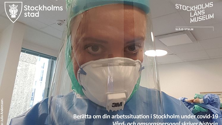 Intensivvårdssjuksköterska vid Huddinge sjukhus under covid-19pandemin i Stockholm. Foto: Julia Andersson.