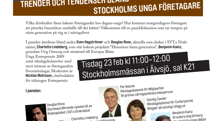 Inbjudan till paneldiskussion 23 feb kl 11:00-12:00