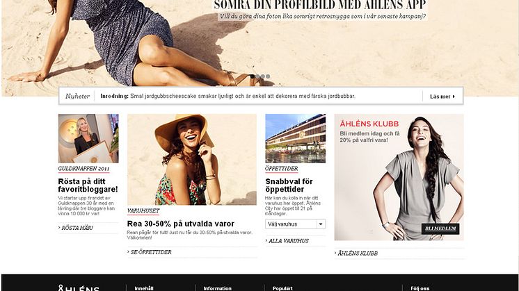 Åhléns lanserar ny hemsida