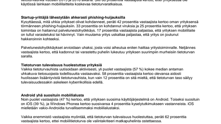Slush-kysely: Startupit tiedostavat tietoturvan tärkeyden, mutta mobiilitietoturvan taso on puutteellinen