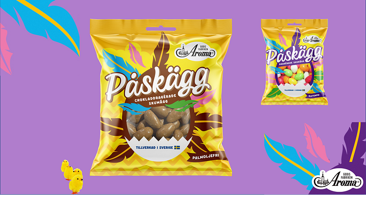 Nytt påskgodis. Chokladdragérade påskägg