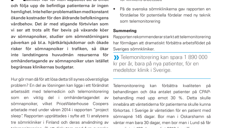 Telemedicin, att mäta är att veta – framtidens lösning för bättre sömnapnévård är här