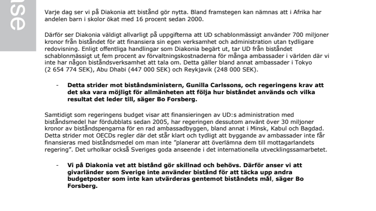 UD fuskar med biståndet