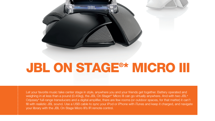 Specification sheet - JBL On Stage Micro III (English)